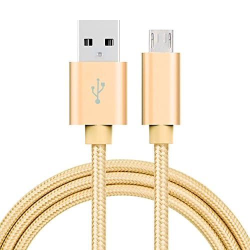 Micro USB 2.0 Cable MUNSTER V8 Nylon Braided Android Charger Cable 3M for Android Smartphones Samgung Galaxy Nexus HTC Sony Nokia Motorola LG Blackberry HP Xiaomi Kindle PS4 Controller Golden