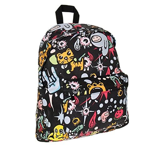 Bleeding Heart Canvas Monster Print Backpack (Multi-Coloured) - One Size