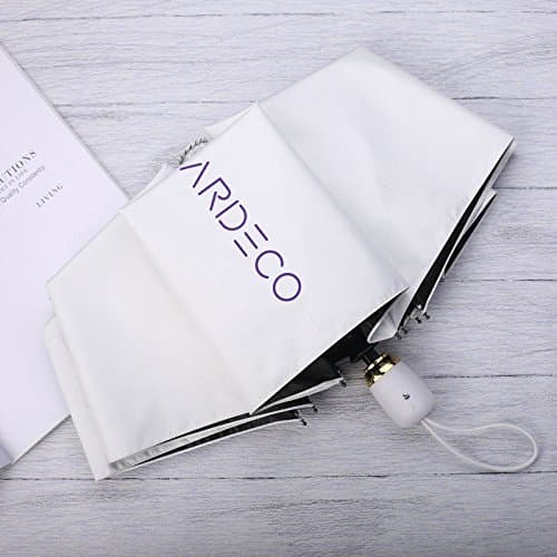 THUNFER Umbrella Parasols Automatically A Key Switch Sunscreen UV Windproof Girls,White