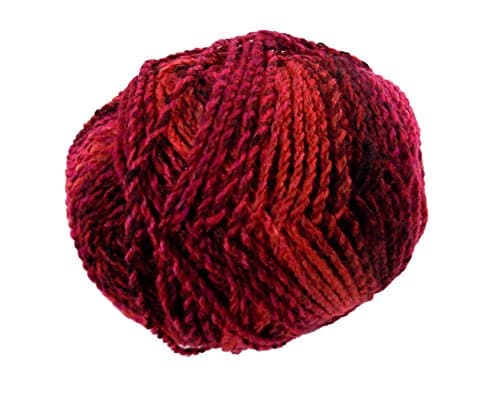 Chunky Marble Red 200g Wool Yarn Ball