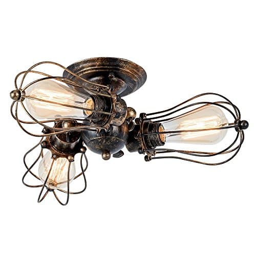 SJUN Ceiling Light Vintage Adjustable Metal Lamps Rustic Ceiling Lamp Antique for Cottage Bedroom Living Room Dining Table (Painted with Oil Rubbed Bronze) [Energy Class A +