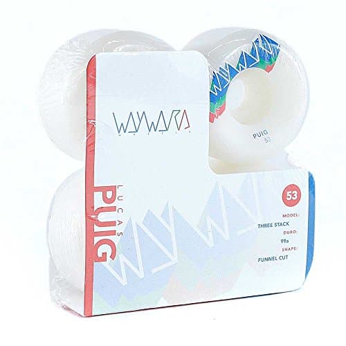 Wayward Wheels Three Stack Lucas Puig Skateboard Wheels 99a Funnel Cut 53mm