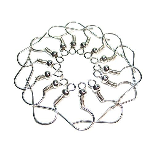 Geralin Gioielli 50 ear Fish Hook Earrings Ear-Clips Silver Earring Hooks