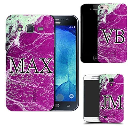 Moto G5 - initials Case Hard Cover Custom Initials Name Text Gift Present marble design ref 26