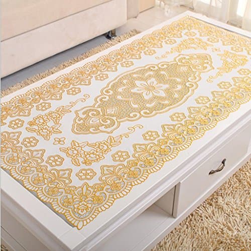 Tablecloth, PVC Waterproof Transparent Coffee table Crystal plate Dining table Various styles ( Size : 40x83cm )