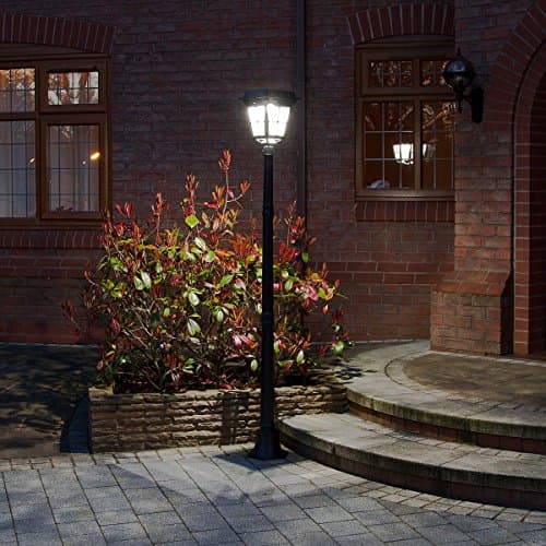 Solar Powered Aluminium Security Lamp Post with PIR, 2m by SuperSolar (Solar)