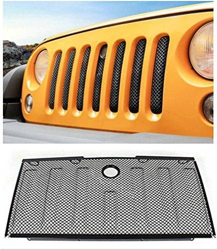 Opall Stainless Front Hood Grille Bug Screen 3d Mesh Grill Insert for JEEP Wrangler JK Sahara X Sport Rubicon Unlimited X-S Mountain Islander Wilys Wheeler Polar Freedom 2011-2016 Black by Oapll