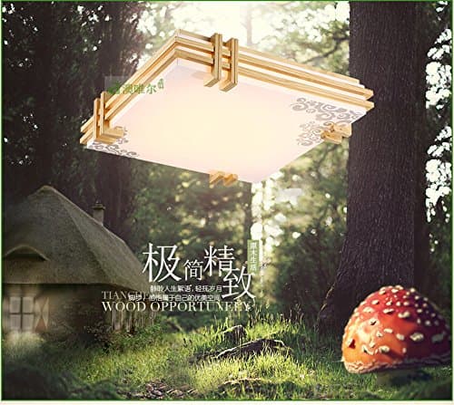 Lilamins Ceiling Lamp Led Square Timber Solid Wood Vellum Light Aha 550MmCeiling Lighting for Kid's Room, Living Room, Bedroom, Dining Room