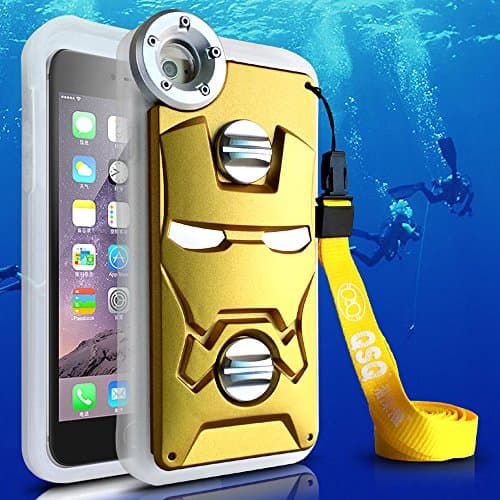 Genuine Professional IP68 Diving Case for Iphone 6 plus,Waterproof/Shockproof/Dustproof Super case with Straps for Iphone 6 plus 5.5 inch in Ocean /Ford /Sea /Pool Shooting--GOLD