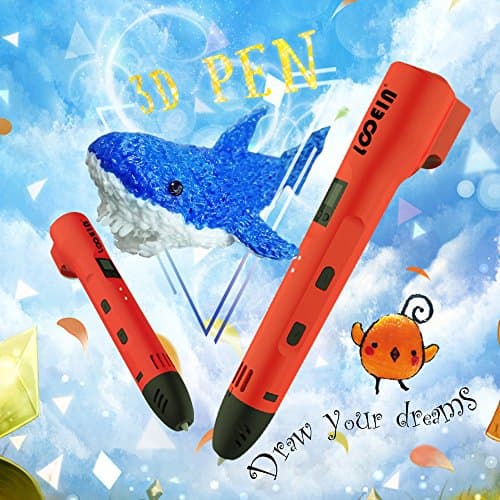 Looein Newest 3D Printing Pen With LED Screen Adjustable Feed Speed ,Portable 3D Doodler Drawing Pen Is Compatible With Both ABS&amp;PLA filament Support Power Bank Perfect Gift For Kids&amp;Adult