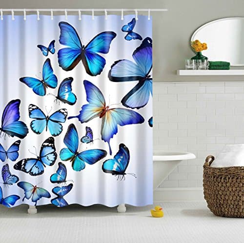 Colorfulworld® Digital Printed Antibacterial Screen Mildew Proof 100% Polyester Water Resistant Fabric Shower Curtain Anti Mould Washable 150 x 180 cm