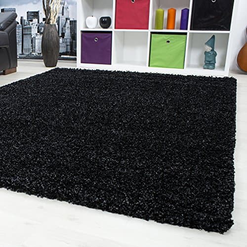 SMALL - EXTRA LARGE SIZE THICK MODERN PLAIN NON SHED SOFT SHAGGY RUG REC &amp; ROUND WEIGHT APPR. 2600 GR DEEPT 50 MM LIVING ROOM SHAGGY RUGS SUITABLE FOR UNDERFLOOR HEATING FLOKATI RUGS, Color:Anthracite, Size:200x290 cm