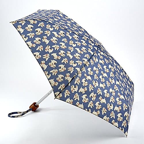 Cath Kidston Billie Mid Blue Tiny Handbag Size Telescopic Folding Umbrella &amp; Matching Cover