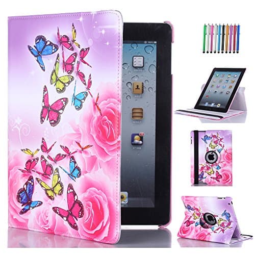 CULIKER - Case for iPad 9.7 2017 5th Generation, 360 Rotating Edge Corner Protection, Multi-Angle Viewing Stand, PU Leather Smart Cover Auto Sleep/Wake Function