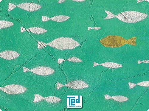 Outlook Design Ted Small Chopping Board Drawing Model 5, Tempered Glass, Fish, 29.00 X 19.50 X 0.4 cm