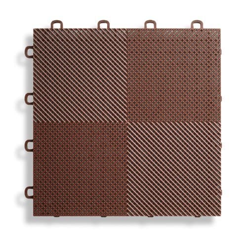 BlockTile B2US5230 Deck and Patio Flooring Interlocking Tiles Perforated Pack, Brown, by BlockTile