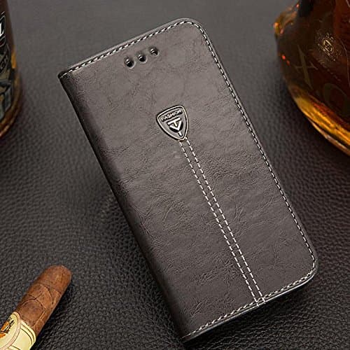 D-kandy for Coolpad Mega 2.5D, Leather Flip Wallet Case Stand with Card Holder, Magnetic Closure Cover for Coolpad Mega 2.5D - Greyish Black