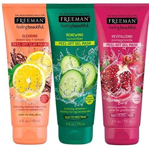 Freeman Feeling Beautiful Peel Off Mask Bundle 3 x 175ml | Cleanse your pores with 3 Peel Off Masks | Revitalising Pomegranate |Renewing Cucumber | Pore Clearing Sweet Tea | Free Shipping