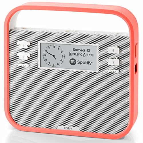 Smart Portable Speaker with screen compatible with Amazon Alexa, Red