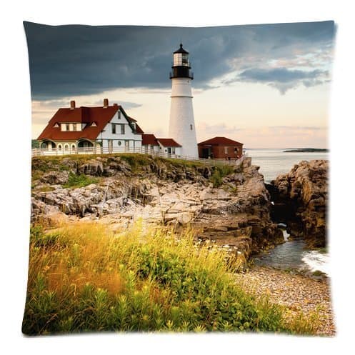 Custom Beautiful Lighthouse Pattern Throw Pillow Case Cushion Cover 18x18 Inch - Twin Sides Printing