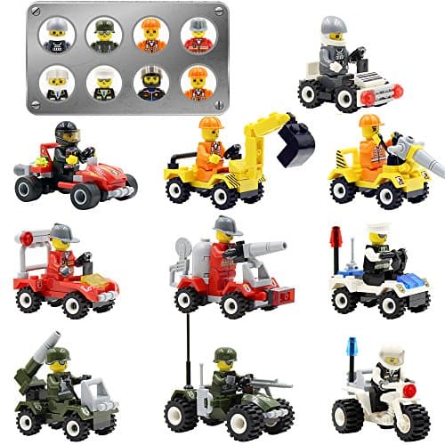 Mini Figures Set-10 Piece mini-figure riders,different professions Plastic Cute Vehicle Cars Children Gift, Kids Educational Toy Gift, Mini Car Model Toy Gift (racing team)
