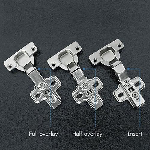 1 Pair/2 pcs Full overlay Cold Steel Rolling Soft Slow Close Kitchen Cabinet Door Hinges (Insert) by FatColo