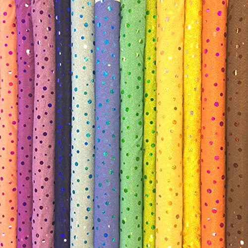 Glitter Stretch Circle Sequin Lurex Fabric - Lilac