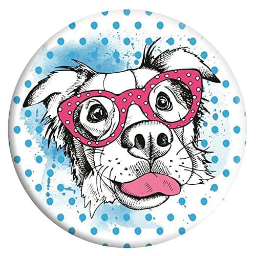 Multi-Function Mounts and Stands, Expanding Pop Stand and Grip Socket for Smartphones, iPhone and Tablets - Cute Glasses Dog