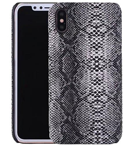 iPhone X Case, Ragetorc Snake Skin Pattern Soft PU Leather Bumper Case [Snakeskin Pattern] All Around Protection [Slim Fit ] iPhone 10 (Black)
