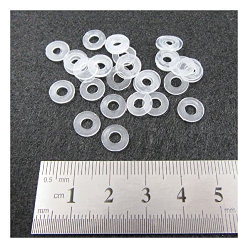 M4 x 8mm CLEAR FLAT NYLON PLASTIC WASHERS DIY FIXINGS &amp; FITTINGS H710 (50)