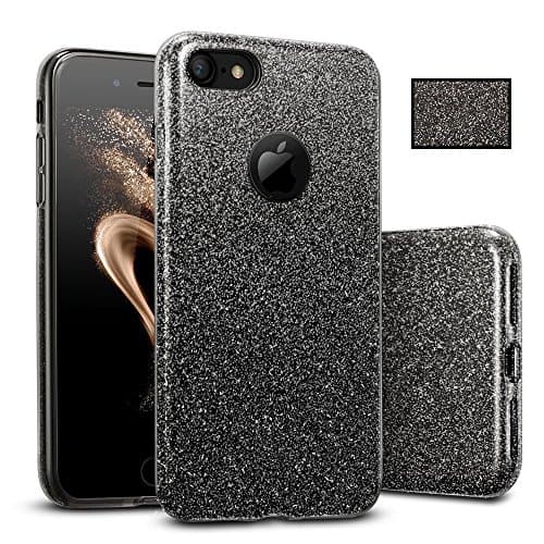 iPhone 6 / 6S Plus Bumper Case, Luxury Glitter Sparkle Bling Designer Case [Slim Fit, Hard Back Cover] Shining Fashion Style for Apple iPhone 6/6 S Plus MaxiPRO ® (Black)