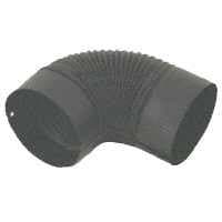 ELBOW CORR 6IN BLACK 24G