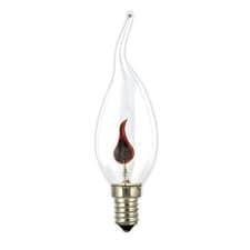 3w Flicker Candle Flame Tip Light Bulb Clear E14/SES/Small Edison Screw
