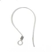 Ear Wire With Flat Hook Sterling Silver with Antique Finish 5 Pair