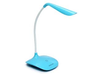 eSmart Eye-friendly LED Desk Lamp - 3 Level Dimmable Touch Control - Gooseneck Flexible Design - 14 LED Fashion Table Light - Adjustable USB Rechargeable Touch Sensor - Great for Bedside Reading Home Office Lamp Lighting in Blue, Yellow and White (Blue)