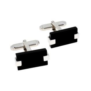 Genuine Luxurious Onyx Sterling Silver Cufflinks
