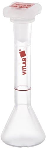 Vitlab Class A Certified PMP Volumetric Flask with PP NS Stopper, 10ml Capacity (Pack of 6)