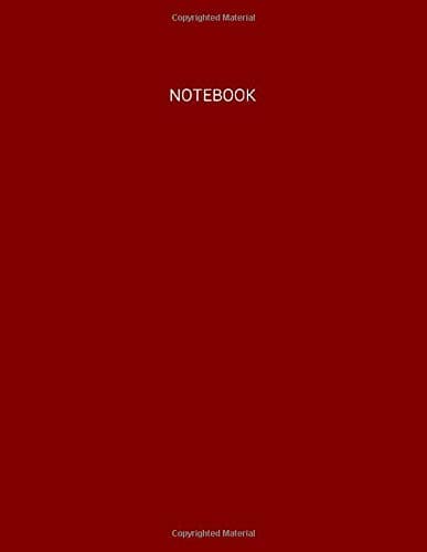 Notebook: Deep Red - College Ruled Composition Notebook - 110 Pages - 11x8.5 Large - Simple - Minimal - Elegant - Pure