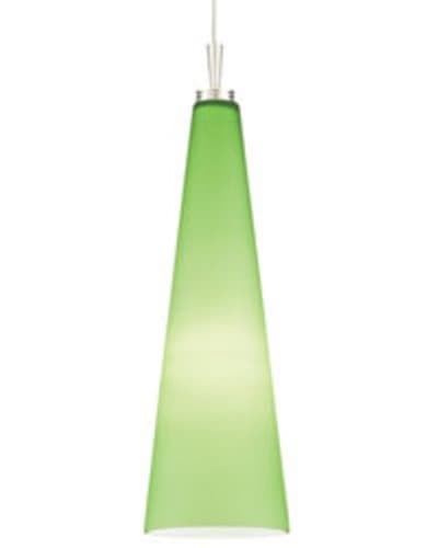 Alfa Lighting P95MPG-BRZ-LIM Art Glass Long Cone Halogen Line Voltage Pendant, Vintage Bronze with Lime Green Glass