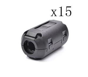 CellCase Black 15Pcs 9mm inner Diameter Magnetic Ferrite Core Cord RFI EMI Noise Suppressor Cable Clip