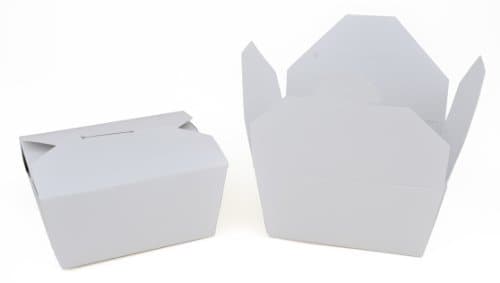 Chinese Take-Out Container, White Paperboard with Poly Coated Inside, 7-3/4" L x 5-1/2" W x 2-1/2" H Packs of 20