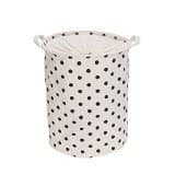 Blu Monaco Foldable Round Laundry Hamper Basket with Handles and Drawstring -Fabric Closet Storage Bag - Polka Dot