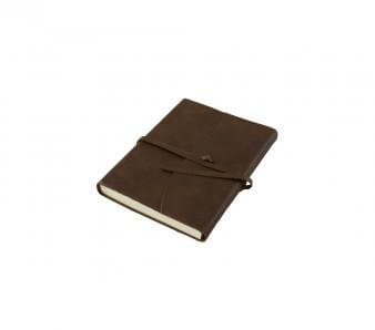 Medium Amalfi Leather Journal, Chocolate Brown