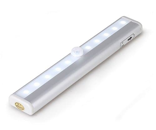 Portable Stick-on Auto Motion Sensor Light,10 Led with Wireless Magnetic Adhesive Battery Lamp for Closet/Locker/Stairs/Hallway/Garden/