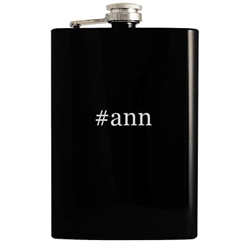 #ann - Black 8oz Hashtag Hip Drinking Alcohol Flask