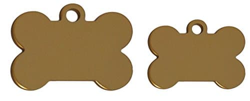 10 Bulk Wholesale Blank Bone Shape Premium Pet Id Tag, 9 Colors, 2 Sizes to Choose from (Gold, Large)