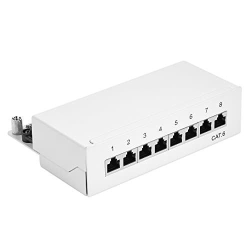TPFNet Network Patch Panel Cat.6-1U - 8 Port - Desktop - Shielded - Grey