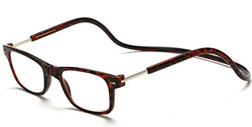 Click Magnetic Reading Glasses Adjustable Front Connect Reader Tortoise 250