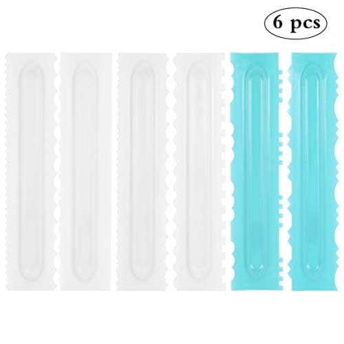 YJShop 6 Pack Cake Scraper Decorating Comb Icing Smoother Plastic Sawtooth Cake Edge Tools Buttercream Scarpers Kit for Kitchen DIY Baking