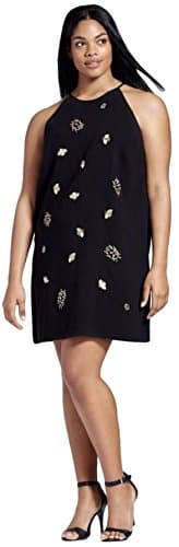 Women's Black Embellished Bug Dress